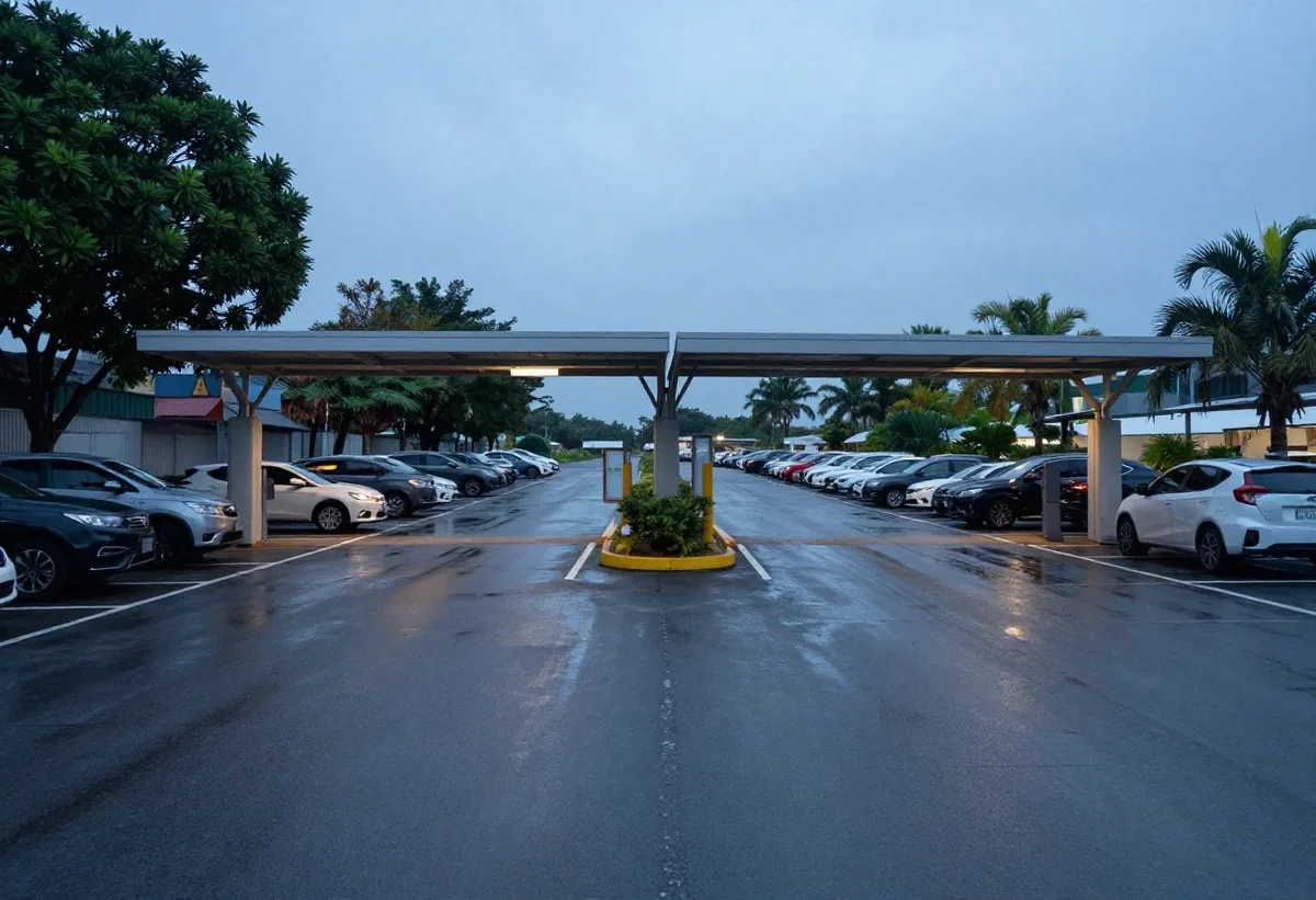 Entry boom gate at a Brisbane Airport parking facility